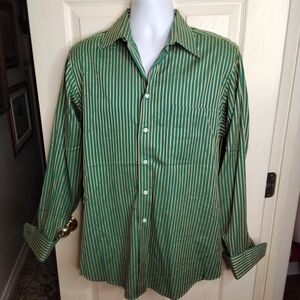 Paul Fredrick 100% Cotton Long Sleeve Button Down Men's Size 15 1/2 - 35